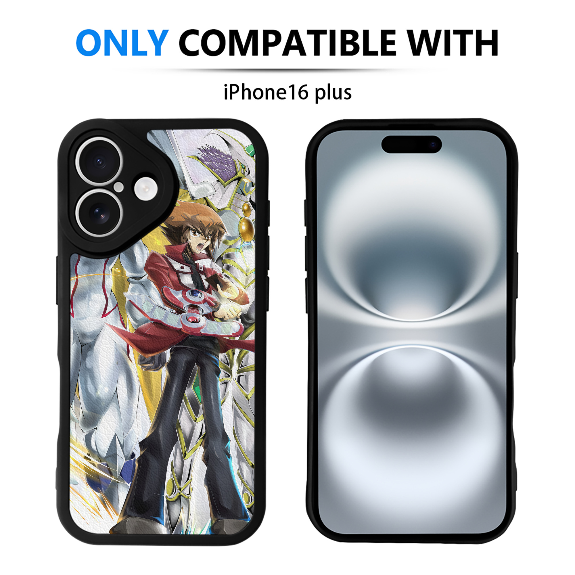（画像用） 遊☆戯☆王 Yu-Gi-Oh! 【iPhone 16シリーズ対応】シリコンスマホケース（レザー調） 材質：シリコン
